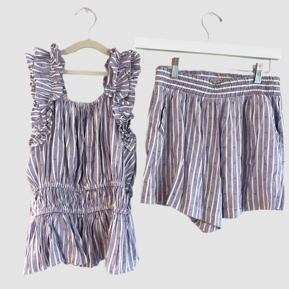 Habitual Purple and White Striped Ensemble